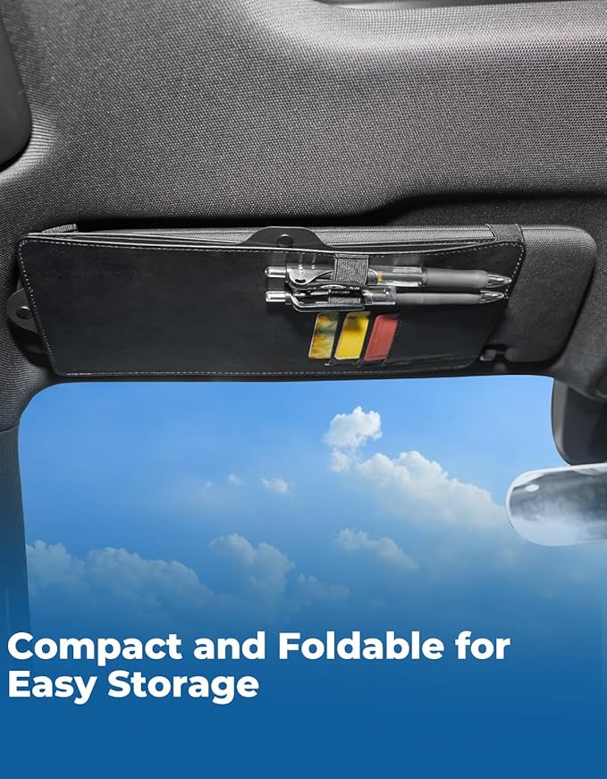 JOYTUTUS Car Sun Visor Extender,Universal Visor Sun Blocker UV400, Car Sun Visor Extension Side Sunshade,Anti-Glare Visor for Safe Driving(Black,2 Pack)