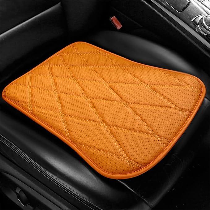 Car Seat Cushion, Comfortable Sciatica & Lower Back Pain Relief Vehicle Driver Seat Pillow, Auto Interior Chair Protector, Universal for SUV Automobile Truck (Orange)