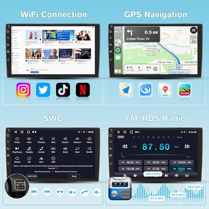 Junsun 5G WiFi Car Radio for Dodge Ram 1500 2500 3500 2013-2019,Wireless Wire CarPlay/Android Auto GPS DSP RDS,9" HD IPS Display Support Cargo Rearview BT 5.0 AM/FM Auto AC 2GB+32GB