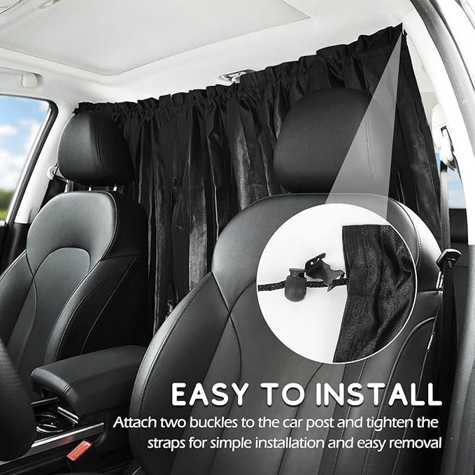 ZATOOTO Car Curtains - Divider Privacy Window Sun Shade - Side Windshield Magnetic Sunshades Covers - Travel Removable Simple