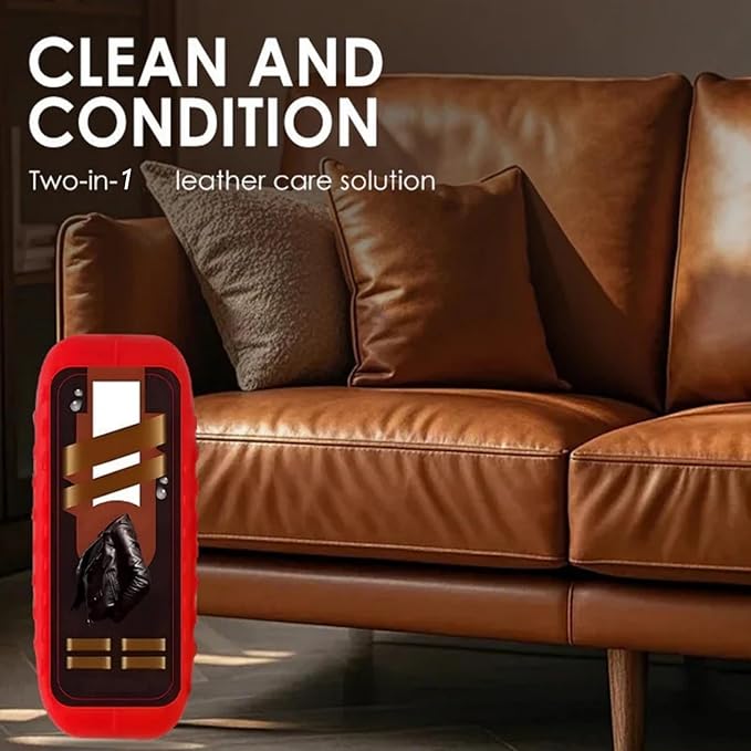 2-in-1 Leather Cleaner and Conditioner, Leather Furniture Cleaner and Conditioner, Car Interior Cleaner Kit, Leather Repair Care Restores Softness, for Couch, Jacket, Shoes, Car Seats (1pcs)