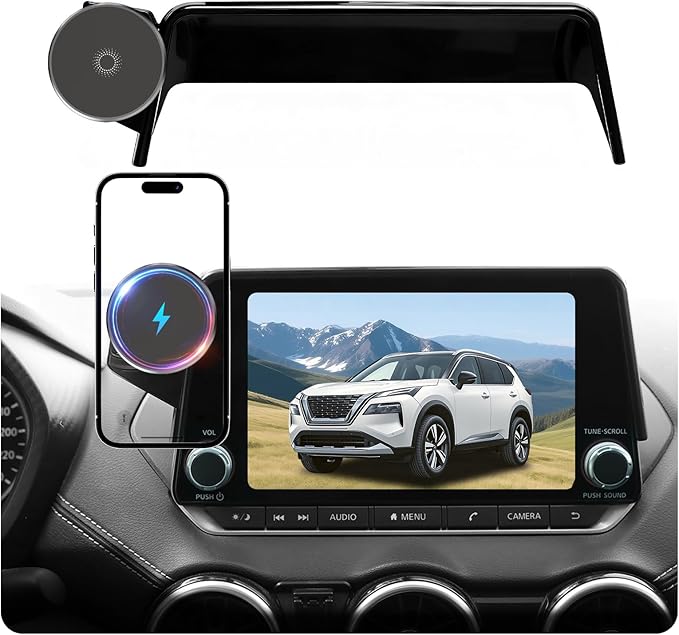 Phone Mount for Nissan Rogue (2021-2024 2025, 8" Screen) / Altima (2019-25) / Sentra (2020-25), 15W Wireless Charger, Magnetic Phone Holder, 360°Magsafe Car Mount, 2022 2023 Nissan Rogue Accessories