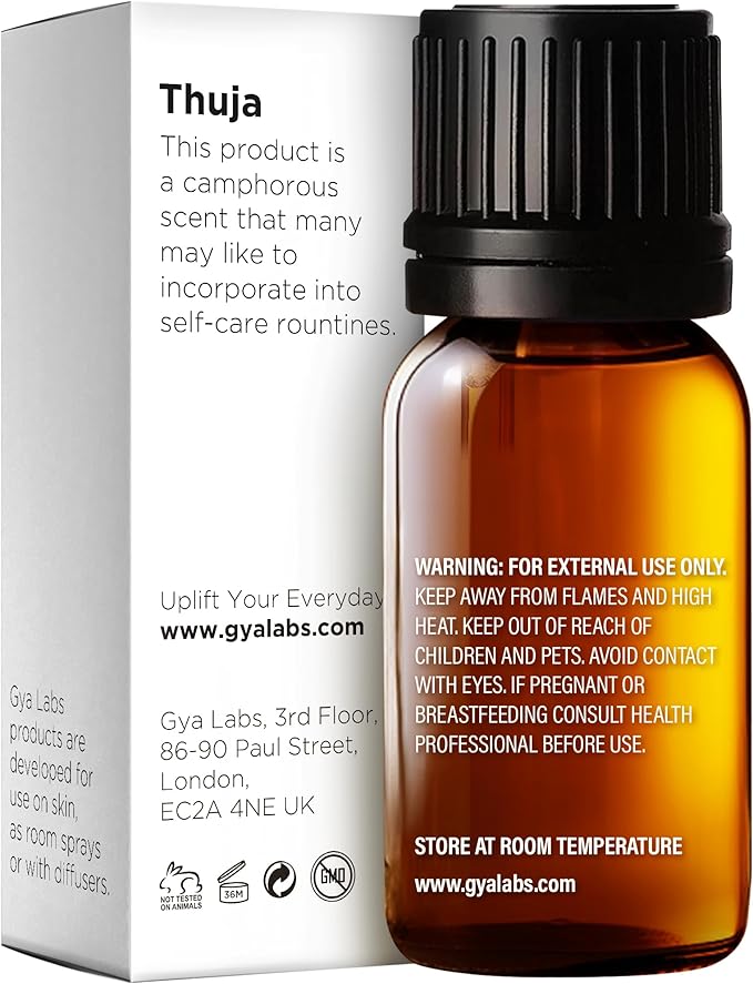 100% Pure Thuja Essential Oil - 0.34 Fl Oz - Thuja Oil for Hair, Skin, Diffuser, Aromatherapy & DIY Candle Making Scent