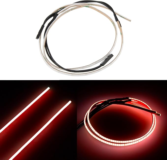 MEUS RACING RC LED Strip Colored Light Strip Flexible Cuttable for TRX4M SCX24 1/24 1/18 RC Crawlers Upgrade(Red)