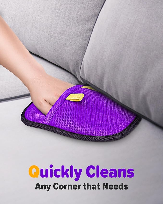 2026 Thickened Electrostatic Pet Hair Removal Gloves (2 Pcs) - Reusable Strong Grooming Gloves for Cats & Dogs, Hair Remover Gloves for Couch, Furniture, Carpet, Car Seats & Clothing Purple