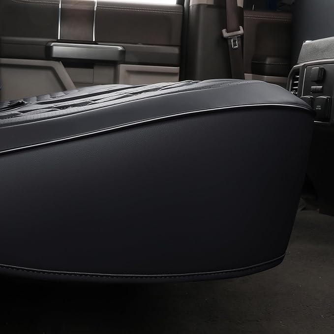 Huidasource Tacoma Rear Bench Car Seat Covers, Black Leather Back Row Seat Cushion Cover Fit for Toyota Tacoma 2016-2023 Double & Crew Cab SR SR5 Limited TRD Sport/Pro/Off Road (Back Row/Black)