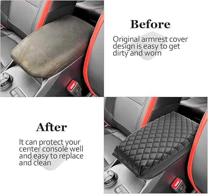 SKTU 2024 2025 2026 Ranger Center Console Cover for 2024 2025 2026 Ford Ranger (XL/XLT/Lariat/Raptor) Armrest Cover Ford Ranger 2024 2025 2026 Accessories 2024 2025 2026 Ranger Raptor Console Cushion