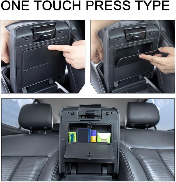 JDMCAR One-Touch Hidden Storage Box Compatible with 2024 2025 2026 Toyota Tacoma Center Console Organizer Armrest Secret Compartment