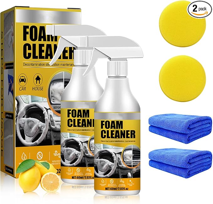 Multi-Purpose Foam Cleaner, Rayhong Foam Cleaner, All Around Master Foam Cleaner,Homebbc Foam Cleaner, Upholstery Cleaner for Car Seats, Interior Car Cleaner(2PCS)