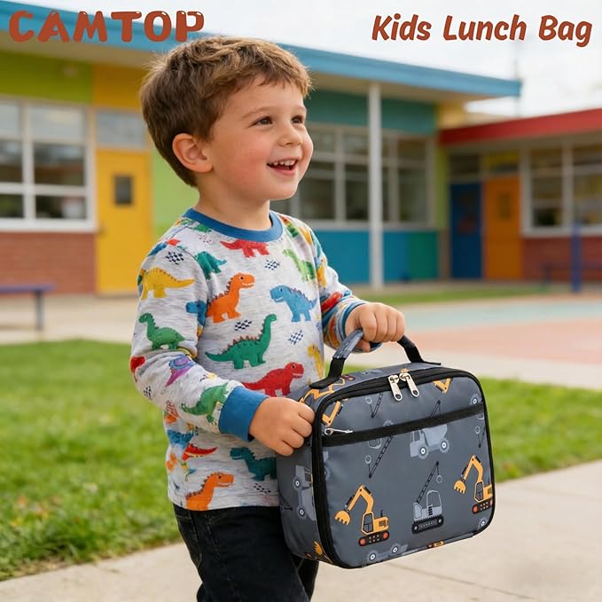 CAMTOP Lunch Box Kids Boys Insulated Lunch Cooler Bag Reusable Lunch Tote Kit for School Travel