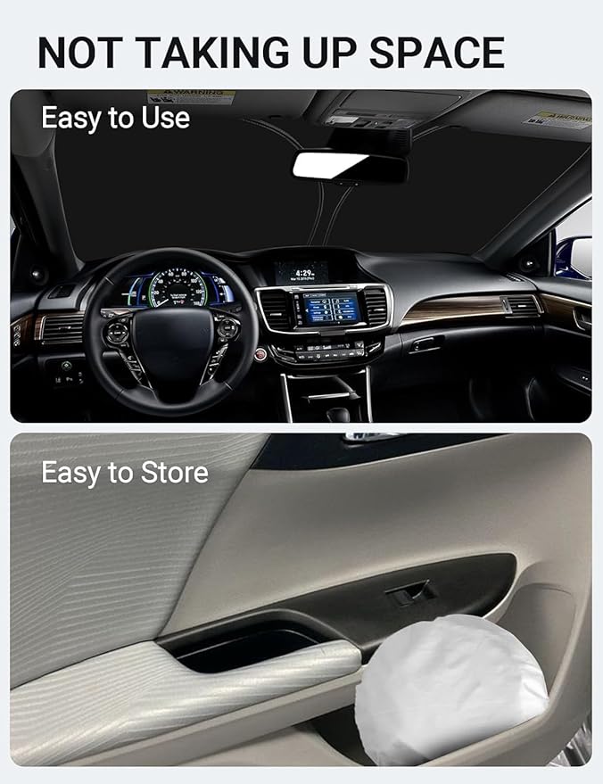 Proadsy 2026 Upgrade Front Windshield Sun Shade Foldable Sunshade Protector Custom Fit 2014-2017 Accord Sedan LX Sport EX EX-L Touring Accessories