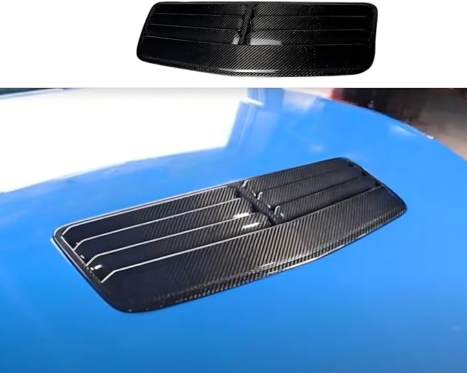 JSD Replacemant Front Hood Vent for Ford Mustang S650 GT,Dark Horse 2024 2025, Gloss Real Carbon Fiber