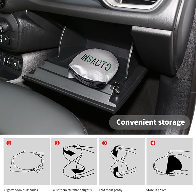 INSAUTO for RAV4 Car Windshield Cover, Windshield Sun Shades Foldable Sunshade for Toyota RAV4 2013-2023 SUV Crossover Front Window Custom Fit Sun Visor Heatshield Protector Car Accessories