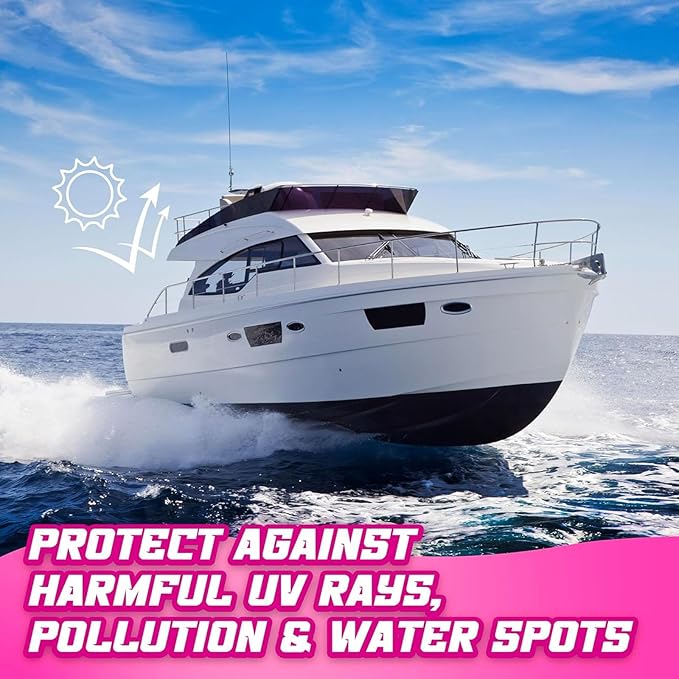 Salty Captain Spit & Lick Spray Wax Cleaner - (Juicy Watermelon Scent) Hydrophobic Automotive Car & Marine Boat Wax Polish | UV & Salt Protectant Marine Wax Sprayer for the Best Showroom Finish