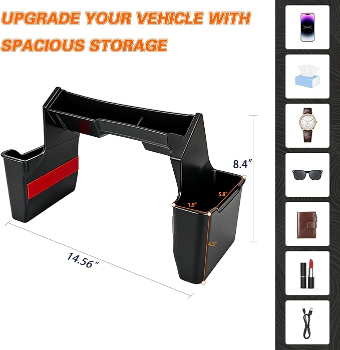 Zihvfzu Center Console Gear Shift Organizer Tray for Jeep Wrangler JL JLU 4xe 2018 2019 2020 2021 2022 2023 2024 2025 2026 & Gladiator JT 2020 2021 2022 2023 2024 2025 2026, Shifter Side Storage Box
