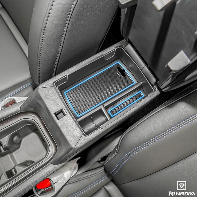 RUNROAD Center Console Organizer Tray Compatible with Jeep Compass 2022-2025 Accessories, Coin Holder Armrest Tray Secondary Storage Box Insert Console Organizer Card Container, Blue (NOT For Ltd)
