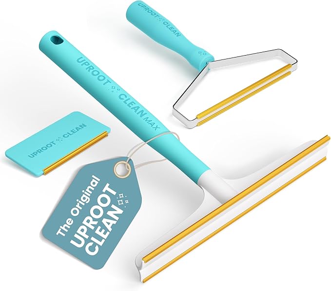 Uproot Clean Fur-Nado Survival Kit - Uproot Cleaner Pro Pet Hair Remover Tool + Mini & Max Variants - Pet Hair Removal Tool and Carpet Rake - Easy Cat & Dog Fur Scraper Bundle