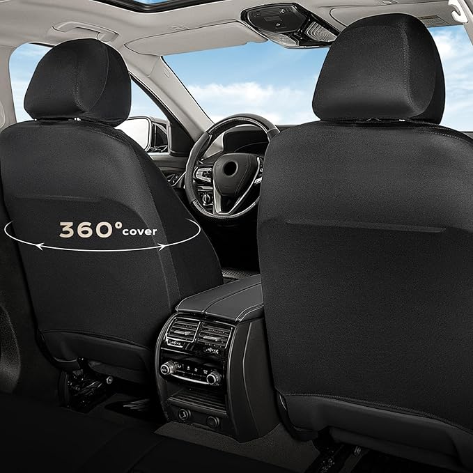 Coverado Automotive Seat Covers, Faux Leather Seat Covers Front Seat, Luxury Car Seat Covers, Seat Cushion, Front Driver Seat Covers, Car Seat Protector Truck Accessories Fit Most Cars, Black&Red