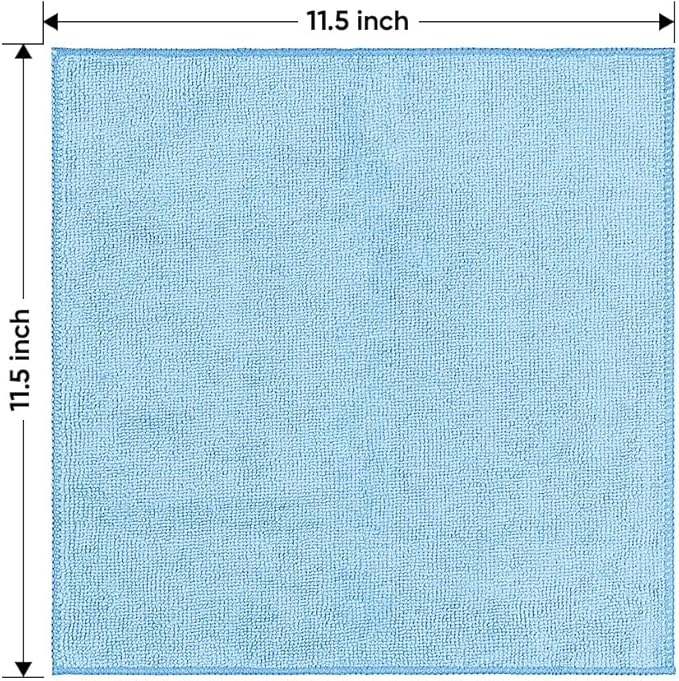 HOMEXCEL Blue Microfiber Cleaning Cloth 20 Pack 11.5 x 11.5 inch Microfiber Towels for Cars Ultra Absorbent Car Washing Cloth Lint Free Streak Free Cleaning Rags for Car, Kitchen Window