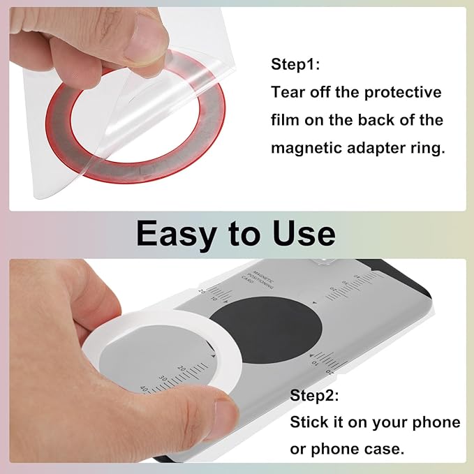 uxcell Magnetic Adapter Ring, 2Pcs Magnetic Sticker Ring ABS Universal Magnet Wireless Charging Conversion Kit for Mobile Phone Case Wireless Charger, White