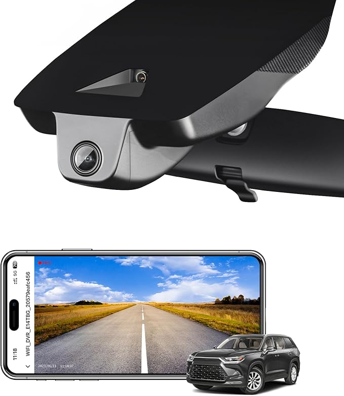 Mangoal 4K Dash Cam Custom fit for Toyota Grand Highlander & Hybrid 2024 2025 2026, XLE Limited Platinum, Integrated OEM Look, UHD 2160P Video, App & WiFi, Easy to Install, GPS, 64GB Card