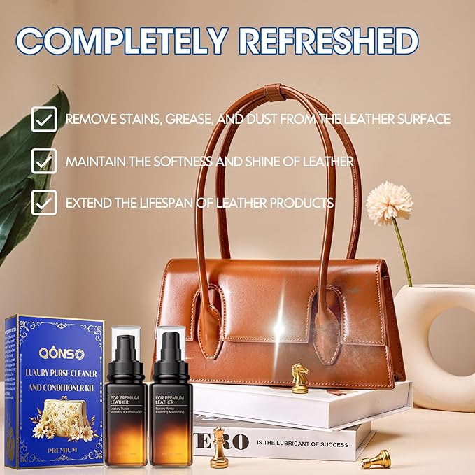 Leather Purse Cleaner and Care Conditioner for Women Luxury Purses,Designer Bags,Handbags,Leather Bag Purses,Specially Designed Compatible for Cleaning Leather Wallets for Vuitton, Chanel, Gucci