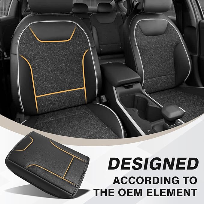 Muslogy Center Console Armrest Cover Compatible with Kia K4 2025 2026 Comfort Armrest Pad Arm Rest Cushion Vegan Leather Protector Regular Thick