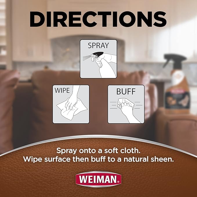 Weiman Leather Cleaner and Conditioner for Use on Your Couch Chair Purse Wallet Shoes Boots Saddle Belt Jacket Car Seat