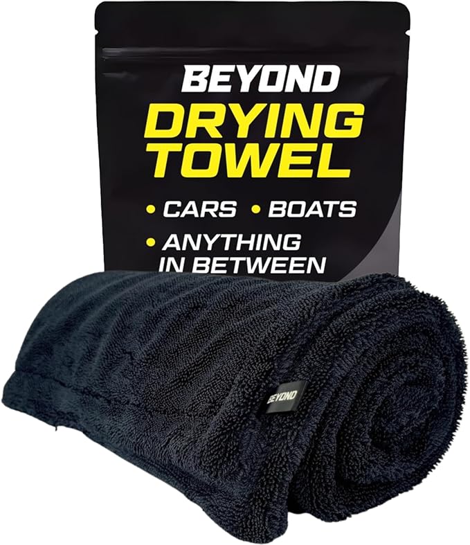 Beyond Drying Towel - Super Absorbent Large Premium Microfiber Detailing Towel for Cars and Boats - 2-Pack