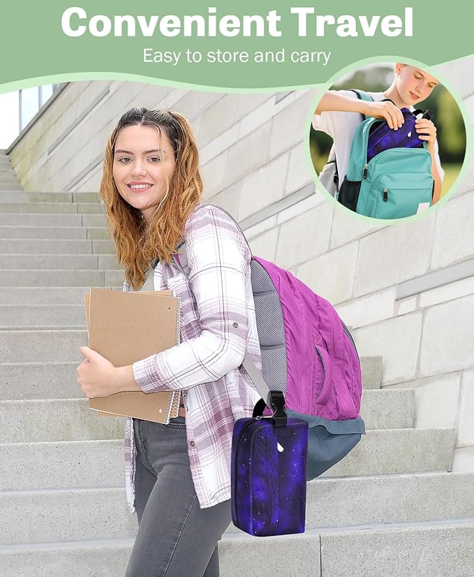 Small Insulated Snack Bag Lunch Bag for Kids Lunch Box for Women/Men, Collapsible [3L/5-Can] Reusable Lunch Bag Cooler Bag for Bottle with Handle Buckle for Work School Travel (Starry Sky)