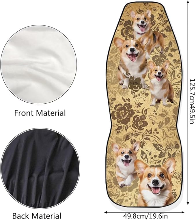 Car Seat Covers Set of 2, Seat Protector for Car Front Seat,Universal Auto Print Seat Covers for Cars SUV Trucks(Dog 81)