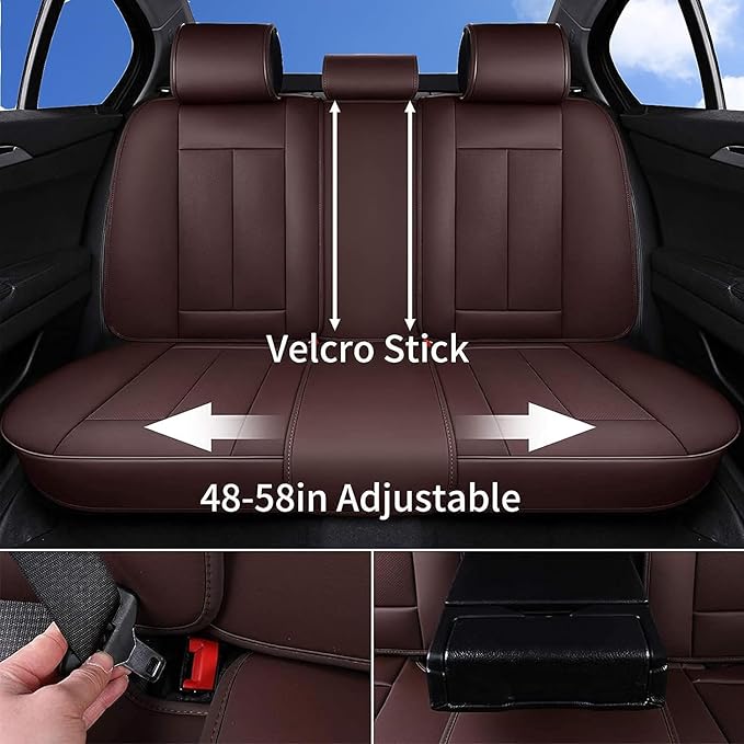 Coverado Seat Covers, Car Seat Covers Front Seats, Car Seat Cover, Waterproof Leather Seat Covers, Seat Cushion, Front Car Seat Covers Leather Car Seat Protector Universal Fit Most Cars Brown
