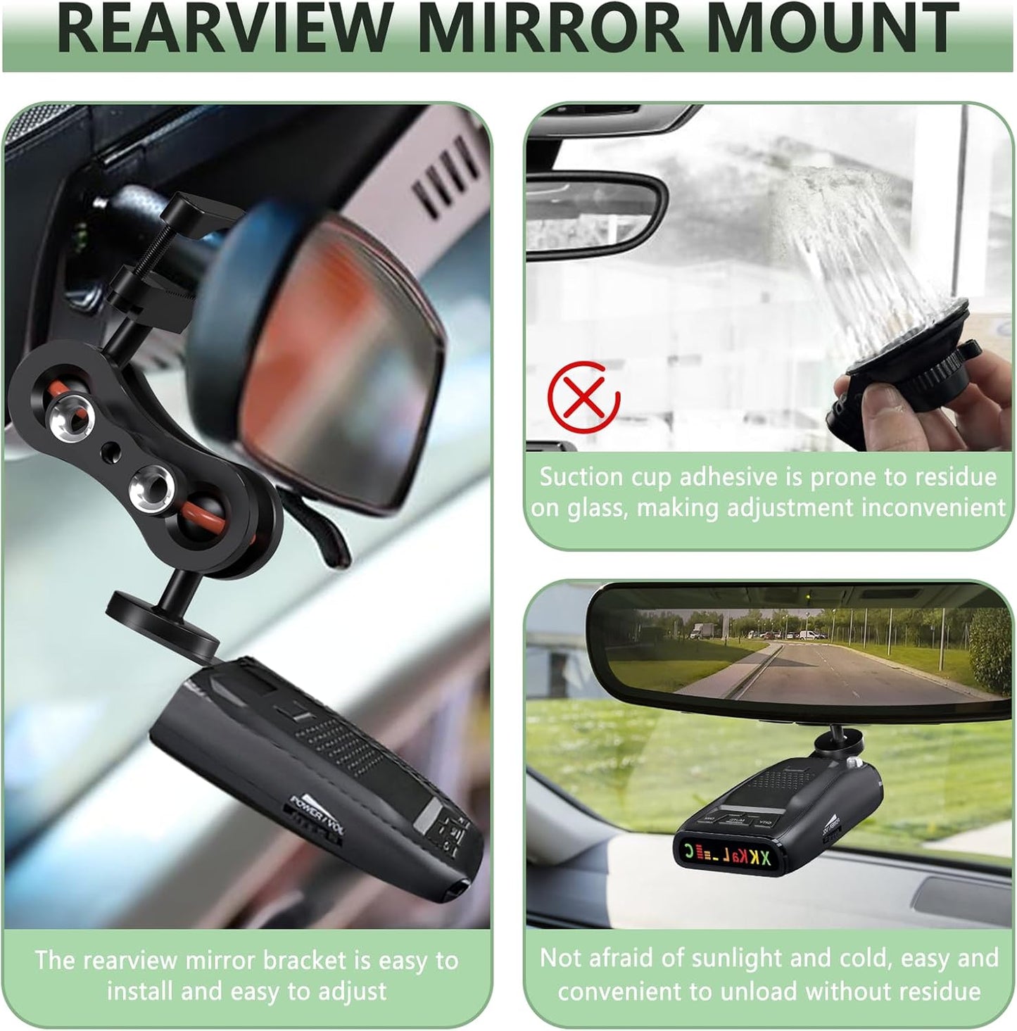 Radar Mount Mirror Mount Bracket，Aluminum Radar Detector Mounting (for Uniden Radar Detector Mount)