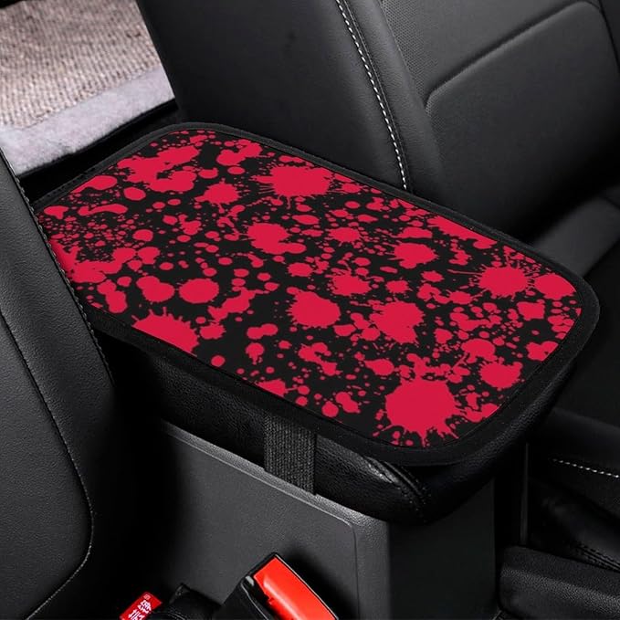 for Classic Horror Blood Splatter Black Car Handrail Box Cushion,Anti Slip Car Center Console Cover Universal Fit for Most Cars,Trucks and SUV