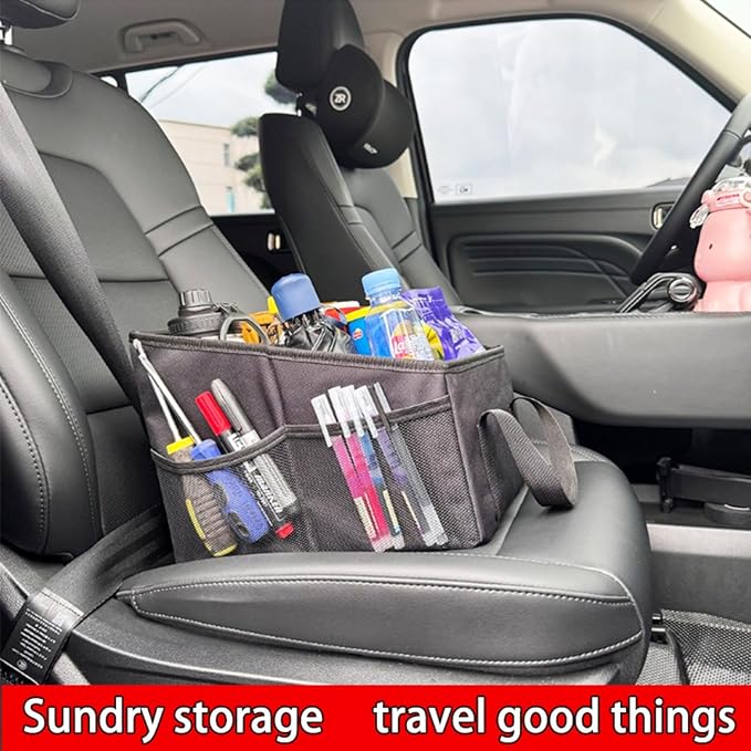 Car Organizer - Car Organizers and Storage, Collapsible Small Car Seat Storage Organizer for Console Front/Back, Automotive Backseat Organizer Passenger Seat Organizer