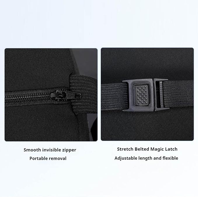 Car Headrest & Lumbar Support Cushion, Ergonomic Car Seat Headrest & Lumbar Cushion with Adjustable Strap for Neck Back Pain Relief, Memory Foam & Breathable Car Head Lumbar Rest Set (Black)
