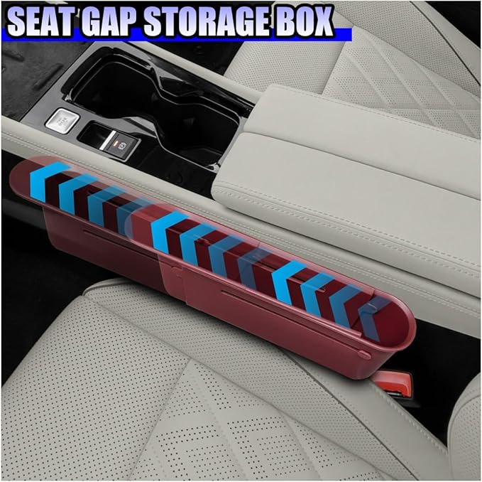 YoRise Car Seat Gap Filler, Multifunctional Car Seat Organizer, Phone Holder Between Seats & Console, Automotive Storage Box Accessories for Keys, Sunglasses, Cards, Phones (Red)
