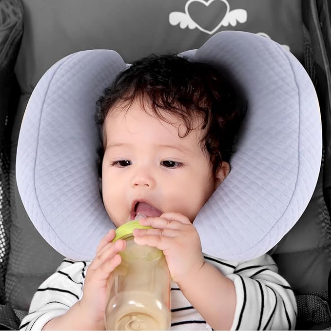 KAKIBLIN Baby Head Neck Support Pillow, 2 in 1 Banana Neck Pillow for Baby, Babies Travel Pillows for Stroller, for Newborn, Adjustable Head Support Pillow for Kids Toddler