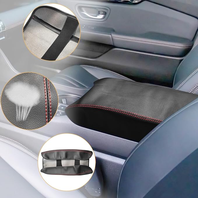 Compatible with Center Console Armrest Cover for Honda Pilot 2023-2026/ Passport 2024-2026/ Ridgeline 2024 2025 Leather Arm Rest Storage Box Lids Cushion Protector Pad