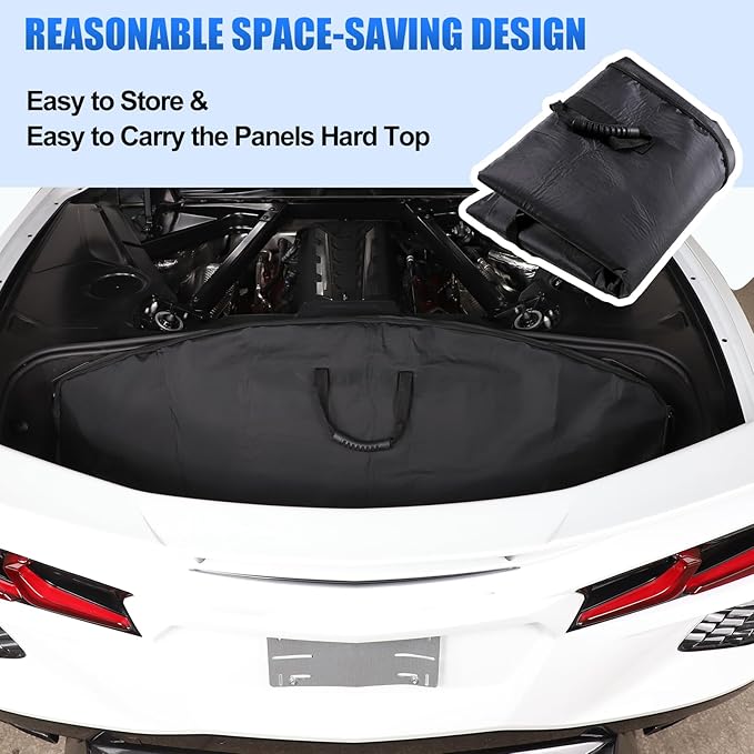 Daeiclru Removable Roof Panel Storage Bag Compatible with Chevrolet Corvette C8 2020 2021 2022 2023, Hard Top Storage Bag with Handle, Car Storage Accessories