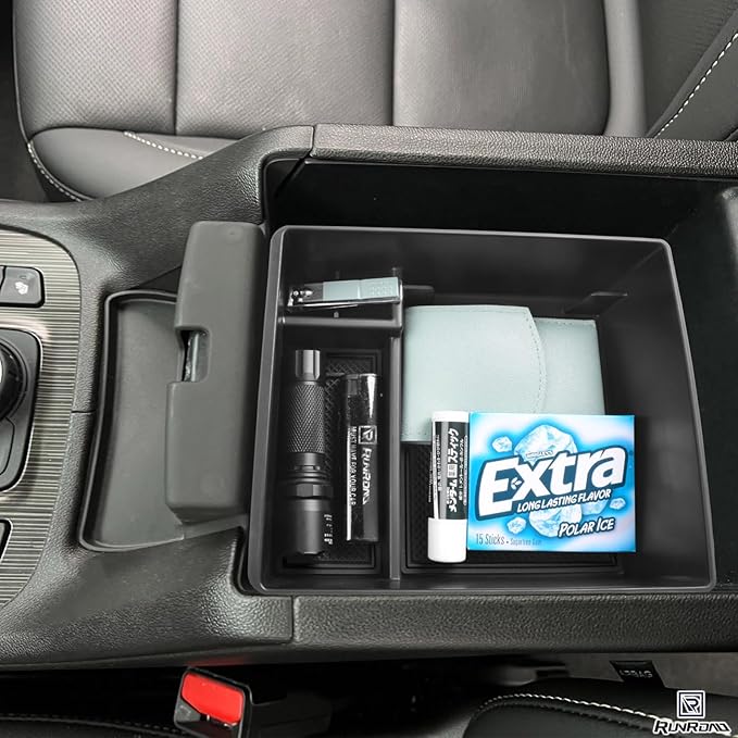 RUNROAD Center Console Organizer Compatible with GMC Acadia 2017-2023 Accessories, Insert Armrest Storage Tray Console Organizer Secondary Storage Box, Black