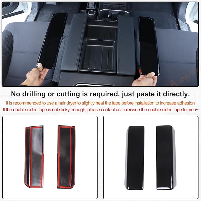 Car Center Console Armrest Protector Cover Compatible with Toyota Tundra 2022+ & Sequoia 2023+, Central Armrest Seat Storage Box Cover Cushion Lid Protector Pad Waterproof Anti-Scratch ABS Accessories