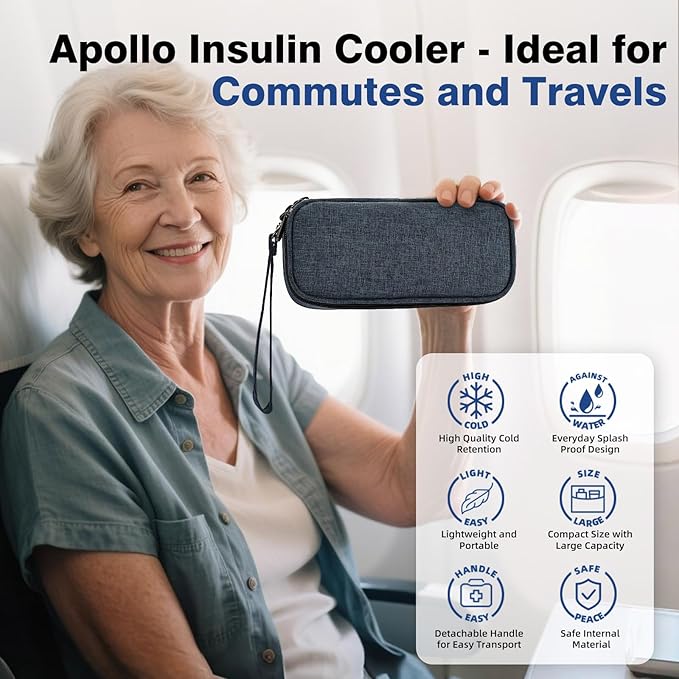 apollo walker Insulin Cooler Travel Case Diabetic Medication Cooler with Ice Packs and Insulation Liner insulin travel case tsa approved