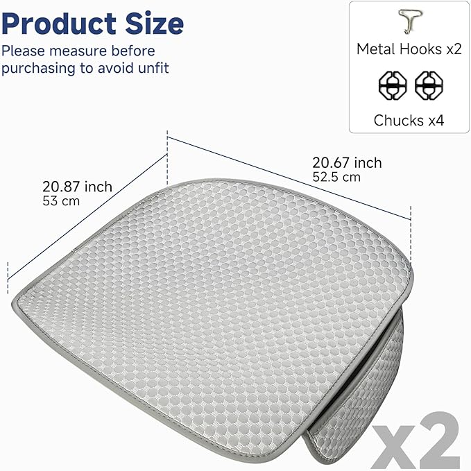 West Llama Car Seat Covers for Summer,Ice Silk Bottom Seat Covers for Cars Include 2 Piece Front Driver Seat Pad Mat Universal Fits 90% SUVs,Cars,Sedans(2Piece-Gray)