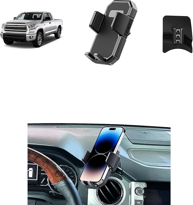 PZK Car Phone Mount for Toyota Tundra 2014 2015 2016-2020 2021 Accessories Custom Air Vent Car Phone Holder Auto Lock Hands Free 360° Rotation Cell Phone Automobile Cradles