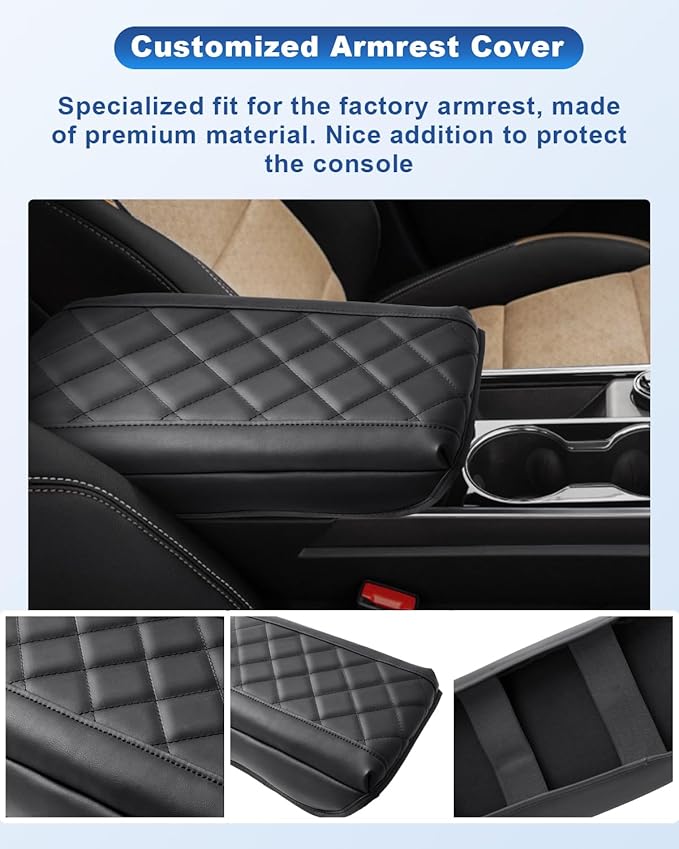 CDEFG for 2025 2026 Chevy Equinox Center Console Cover for Chevy Equinox 2025 2026 Accessories Armrest Cover 2025 Equinox Middle Console Pad Arm Rest Cushion