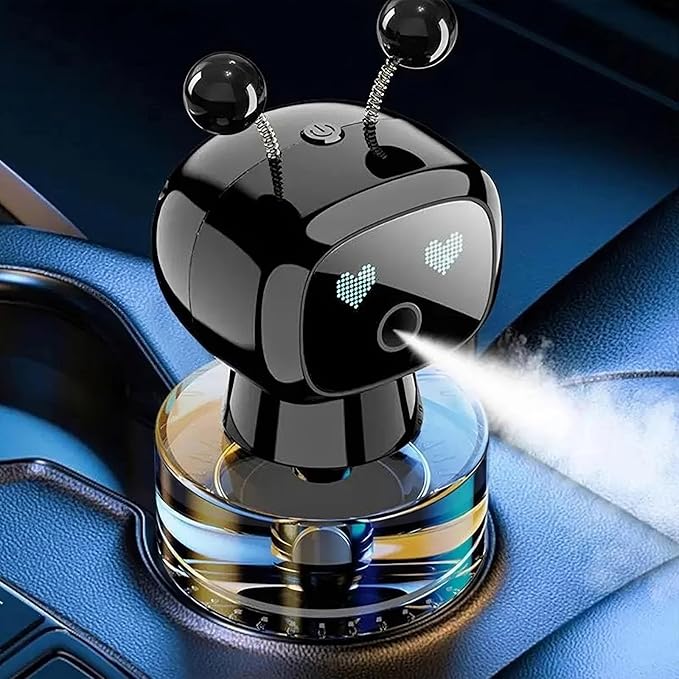 Amposei Smart AI Robot Air Freshener, Aromatherapy Diffuser, Automatic Spray for Car, Ideal Gift Decor for Perfume Lover (Red Hilton)