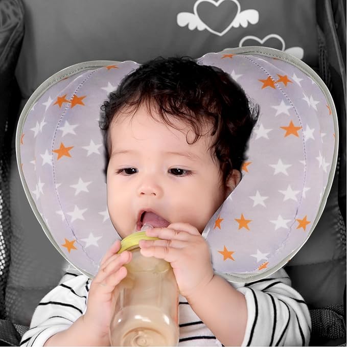 KAKIBLIN Baby Head Neck Support Pillow, 2 in 1 Banana Neck Pillow for Baby, Babies Travel Pillow for Stroller Neck Support for Newborn, Adjustable Head Pillow for Kids (Pentagram)