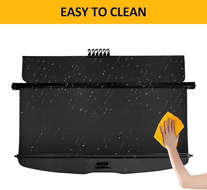 Falafa Trunk Cargo Cover for Toyota 4Runner 2010-2024, Retractable Cargo Cover with Carbon Fiber Texture Ends, Trunk Shade Shield Rear Security Cover for 4Runner Accessories