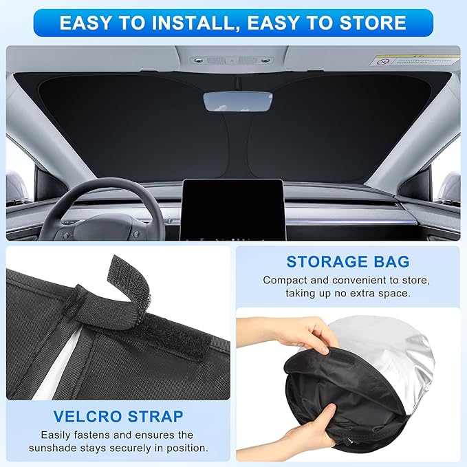 INSAUTO Custom Fit Windshield Sun Shade Accessories for Subaru Forester 2014-2018, Foldable Front Window Sunshade, UV & Heat Reflector, Keeps Interior Cool, Includes Storage Bag